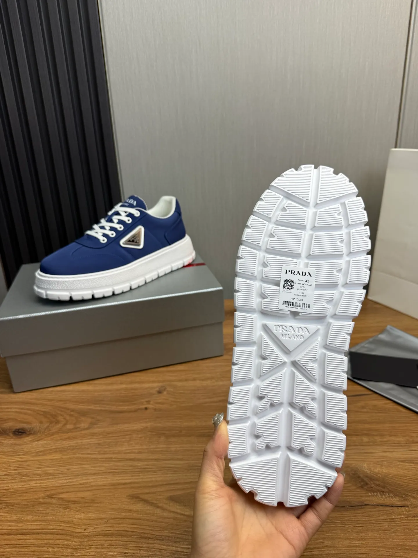 Men's shoes 💰560💰 [PRADA] Popular men's shoes shipped 👏Official website synchronized ⬆️Original imported waterproof fabric + cowhide lining, 1⃣️:1⃣️reproduction, original sole, 38-45 (45. Customized, non-refundable)